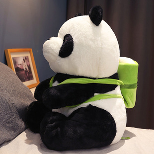 竹筒黑白熊猫玩偶睡觉抱枕，竹子小熊毛绒，玩具女孩娃娃公仔儿童礼物