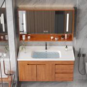 橡木浴室柜组合实木智能现代简约卫生间洗漱台洗手洗脸盆柜卫浴柜