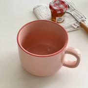 马克杯粉红色水杯咖啡杯高颜值落难公主杯小杯子，可爱陶瓷杯设计感