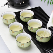 陶瓷青瓷功夫小茶杯陶瓷茶盏，茶碗单个品茗杯，紫砂主人杯青花瓷泡茶