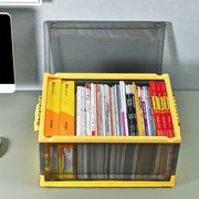 书箱折叠收纳箱带滑轮整理箱家用装书籍透明储物箱书本收纳盒神器