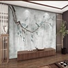 新中式电视背景墙壁纸现代素雅温馨壁画工笔花鸟墙纸影视墙布壁布