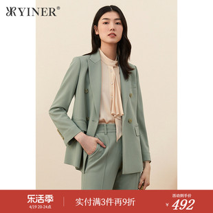 yiner音儿女装秋季时尚，通勤ol风醋酸西装短外套