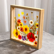 手工干花相框diy压花制作材料双面透明玻璃植物标本实木画框摆台