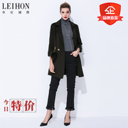 LEIHON/李红国际冬季七分袖中老年毛呢大衣女外套W96838