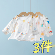 3件装新生婴儿上衣初生儿衣服纯棉，半背衣夏季宝宝和尚服超薄夏装