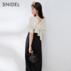 SNIDEL2023秋冬优雅雪纺短款上衣吊带两件式洋装SWFO234141