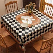 正方形餐桌布复古美式pvc桌布免洗防油防水家用台布轻奢高级感