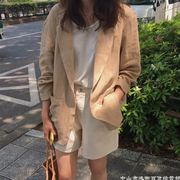 速发夏季棉麻西装外套，女薄款2023韩版衣休闲宽松亚麻西服套装