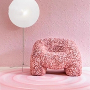定型棉hortensia花朵客厅休闲椅子，粉色设计师花瓣椅moooi沙发椅