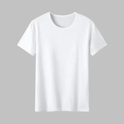 凉感冰丝棉男士短袖t恤夏季白色半袖，内搭男装纯色丝光体恤打底衫