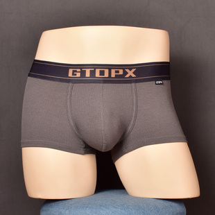 GTOPXMAN男士低腰单层夏季薄款平角运动透气螺纹莫代尔吸汗四角裤