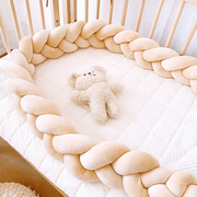 婴儿床床围麻花围栏，软包防撞条新生儿童床围拼接床，靠装饰床上用品