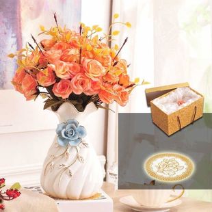 创意欧式花瓶陶瓷摆件电视柜客厅餐桌装饰品水培花器结婚礼物