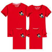 亲子装夏装短袖t恤一家三口全家装大码幼儿园运动会班服套装