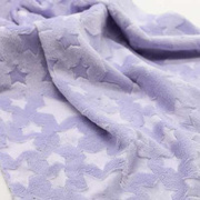 星星绒布星星图案面料刷爱心图案超柔短毛绒婴童毯子床品面料