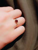 天然水晶酒红石榴石戒指，原创轻奢手工，定制14k包金绕线圆珠指环女