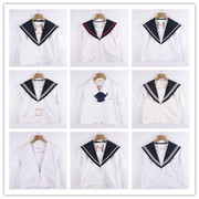 中古日本学院正统jk夏服，外套日制学生，白色水手服海军领长短袖142