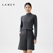 lancy朗姿春季羊毛针织衫，女半高领修身收腰内搭通勤优雅