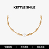 KETTLE SMILE大小金珠锁骨链金色复古风项链18K金精致设计感饰品