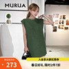 MURUA日系2023春夏前后拼色无袖针织衫女休闲百搭清新