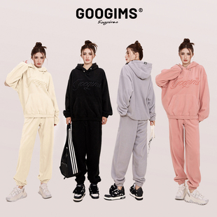 googims卫衣套装男女同，款两件摇粒绒，运动套装