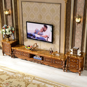 欧式电视柜实木大理石面影视，柜家用茶几客厅，落地组合地柜储物柜