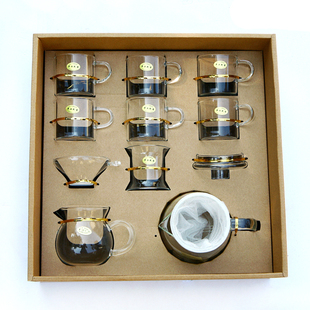 玻璃茶具套装家用透明茶杯办公室客厅耐热玻璃功夫茶具泡茶壶礼盒