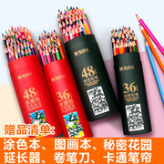 彩铅套装24色水溶性彩色铅笔36色48色72色绘画学生用彩铅笔儿童初学者专用手绘水溶款彩笔彩芯油性画笔