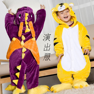 儿童演出服秋季女童动物表演服装，恐龙小猴子男童，老虎衣服青蛙猫