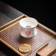 银掐丝纹理茶漏茶滤器陶瓷，耐热茶隔漏茶，超细过滤网茶叶漏茶具配件