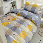 纯棉学生宿舍三件套床上用品全棉柔软床单，被套大学高中用(高中用)单人床