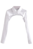 秋季超短长袖女衬衫，披肩式白色罩衫欧美个性，剪裁护肩薄款衬衣