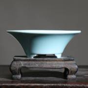 紫砂花盆圆碗圆形斗笠小盆小圆都陶瓷盆景盆中国风传统器