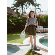 史豌豆(史豌豆)童装炸街亲子装，2024夏季洋气宝宝短袖裙子时髦休闲套装