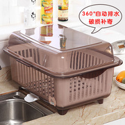 碗筷收纳盒特大号家用塑料碗柜，厨房沥水篮带盖碗，架餐具放碗收纳箱