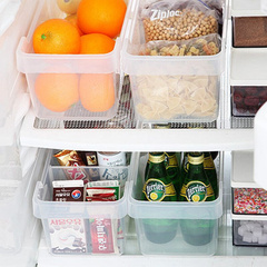 韩国进口 透明水果食物饮料冰箱收纳盒4件套/抽屉收纳置物盒 大号