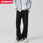 Jasonwood/坚持我的美式高街水洗牛仔裤潮流百搭休闲修身长裤