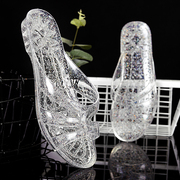 低跟水晶拖鞋女透明闪点塑胶料夏季天韩版室内居家用