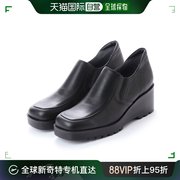 日本直邮donamisscomfort厚底高跟鞋皮鞋，黑色时尚百搭靴子