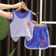 婴幼儿宝宝夏装套装0一3岁-4男女童夏季无袖，背心套装薄款洋气韩版