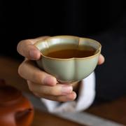 汝窑茶杯开片冰裂陶瓷功夫茶具单个小茶碗杯盏个人单杯汝瓷主人杯