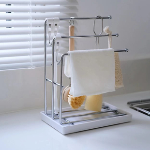 沥水抹布架厨房用品置物架子家用台面收纳神器洗碗布海绵(布海绵)毛巾挂架