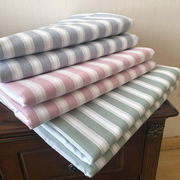 k6wy出口品质优雅纯棉老粗布，条纹床单三件套21支棉纱多个尺寸可