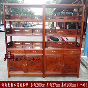 中式红木博古架缅甸花梨木书柜置物架实木家具大果紫檀书架酒架