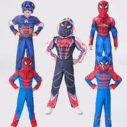 蜘蛛侠衣服儿童套装幼儿园，连体紧身衣男童战衣cos角色，扮演表演服