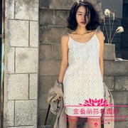 韩国2024年春夏气质优雅时尚甜美精致吊带连衣裙