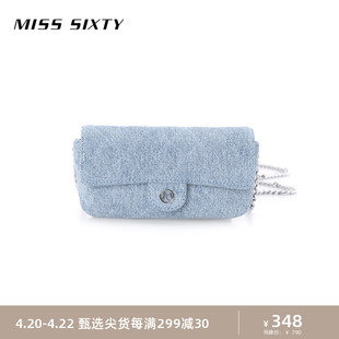 Miss Sixty手提包包女磁扣链条牛仔布单肩包斜挎信封包时尚百搭