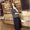 套装上衣女2022春夏，潮蝙蝠袖针织衫，镂空毛衣吊带两件套连衣裙
