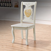 欧式椅子靠背凳，家用中式橡木雕花餐桌椅，约餐厅白色实木餐椅